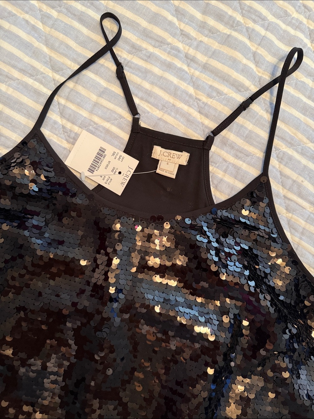 J.Crew Factory- Sequin Racerback Top - Picture 2 of 4